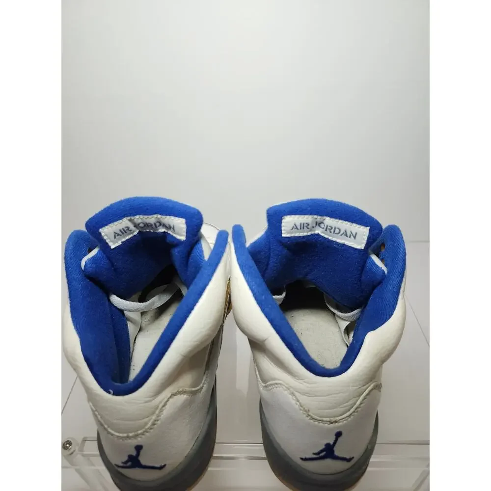 Air Jordan Boys 5 Retro Stealth Sneakers Kicks Sport Royal White Leather Size 6Y